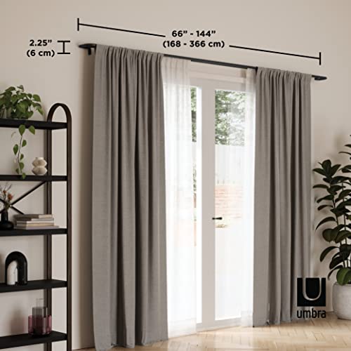 Umbra Twilight Expandable Double 66"-144" Curtain Rod, Black #TOP1