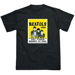Spike Leisurewear The Beatles Shea Stadium Concert Poster T-Shirt Homme - Les Beatles, Paul McCartney, John Lennon, RIngo Starr, George Harrison