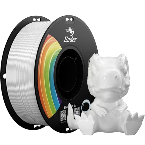 Image of Creality Ender 3D Printer PLA+ Filament, White, 1.75mm, 1kg Spool (2.2lbs), Accuracy + /- 0.02mm, Strong Toughness, Vacuum Packaging, Environment Friendly