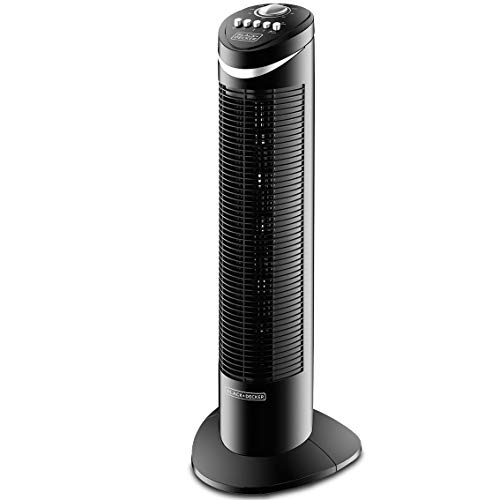 Black & Decker 50W Tower Fan 3 Speeds Low/Medium/High 65, Wide Oscillation Adjustable Portable/Travel Friendly Design with 120 min Timer, For The Perfect Temperature TF50-B5