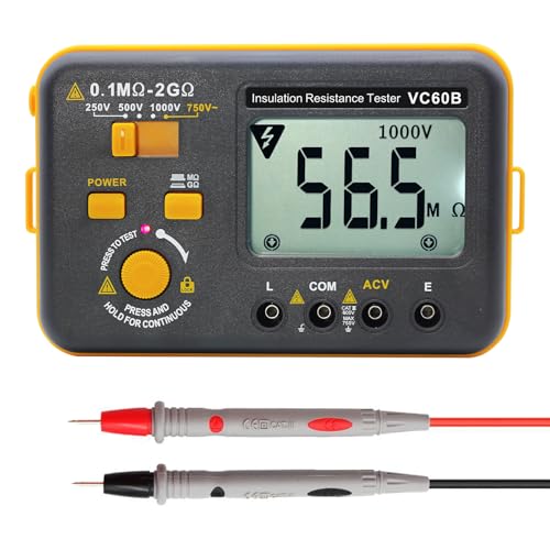 VC60B Tester digitale di resistenza di isolamento Megohmmeter Ohmmeter Meter 2GΩ Resistenza Misura di tensione AC 750V Display LCD
