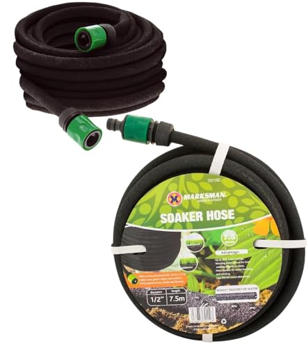 HomeVibe® 7.5m Porous Soaker Hose – Hozelock Compatible Garden Irrigation Hose Pipe | Slow Release Drip Watering System for Flower Beds, Borders, Lawns, Greenhouses & Vegetable Patches