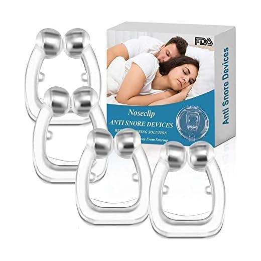FINEVERNEK Antirronquidos para Dormir, Dilatadores Nasales, Antirronquidos Nariz, Dilatadores Nasales de Silicona, Clip Silicona con Imán Mejora la Respiración, para Ayudar a Dormir, 4 piezas