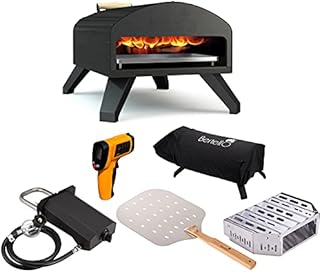 Bertello Outdoor Pizza Oven Everything Bundle - Gas, Wood & Charcoal Fired Outdoor Pizza Oven. Portable Pizza Oven AS SEEN ON SHARK TANK - PATENT PENDING