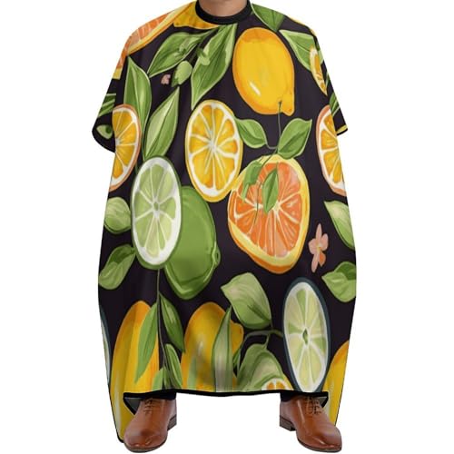 Capa para cortar cabello con diseño de frutas cítricas miniatura 1