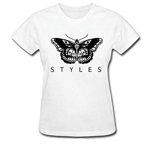 Camiseta E Babylook Harry Styles Tatuagem Camisa Blusa borboleta (Camiseta - M, Branco)