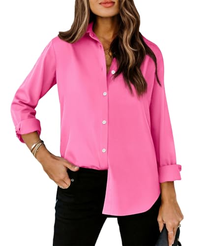 Image of siliteelon Striped Button Down Shirts Women Cotton Long Sleeve Work Blouses