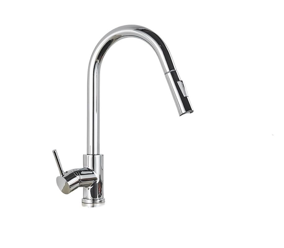 Robinet de cuisine extractible en acier inoxydable Feng Shui or brossé pour évier