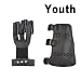 AMYIPO 3 Finger Protective Glove & 3 Straps Arm Guard (Black-for Youth, 2-Piece Set)