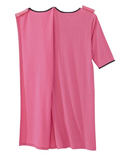 Silvert's Adaptive Clothing & Footwear Open Back Night Gown For Ladies - Assisted Dressing Hospital Gown - Pink Party Polka Dot Sma #TOP1