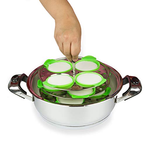 Image of Premium Healux Silicone Idli I Idly Maker - 8Pcs - Pack of 3 I Idli Liners Original, Green | Non -Stick | Perfect round shaped Idlis I Food Grade Silicone | BPA Free | Minimum Wastage of Batter | No greasing | Oven, Microwave & Dishwasher Safe (Pack of 3)