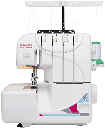 Janome MOD-8933 Serger with Lay-In Threading, 3 and 4 Thread Convertible with Differential Feed WHITE