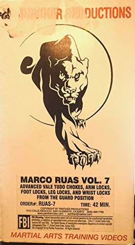 Panther Productions presents Marco Ruas Vol. 7 ADVANCED VALE TUDO CHOKES, ARM LOCKS, FOOT LOCKS, LEG LOCKS, AND WRIST LOCKS, FROM THE GUARD POSITION INSTRUCTIONAL MARTIAL ARTS [VHS]