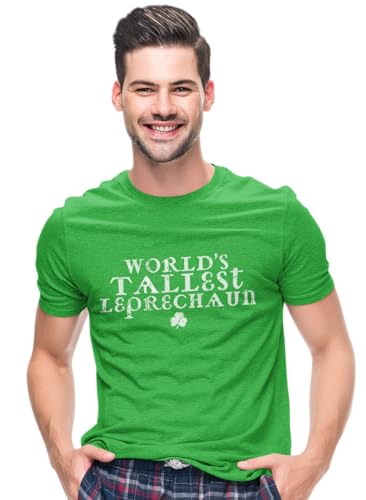 NYC FACTORY Men's World's Tallest Leprechaun St. Patrick's Day Irish T-Shirt (Heather, S)