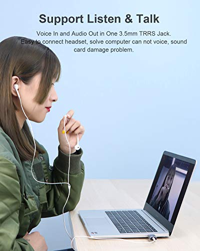 HAGIBISTECH Hagibis USB externe geluidskaart adapter 2-in-1 USB naar 3,5 mm hoofdtelefoon en microfoon Jack Audio… - Image 4