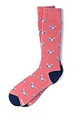 Alynn Men's Hipster Nautical Pink Crab Cotton Novelty Contemporary Crew Dress Socks (Salmon Coral)
