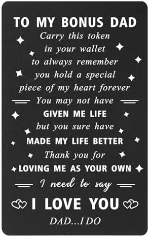 ENGZHI Stepdad Gifts - I Love You, Thank You Wallet Card - Bonus ...