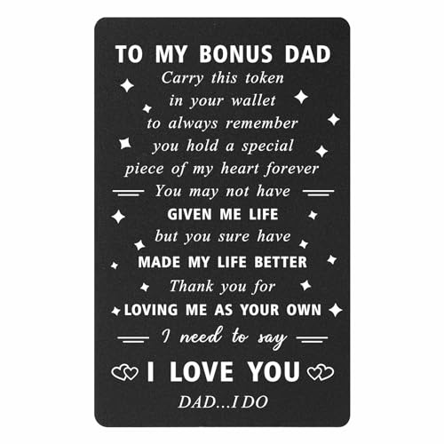 ENGZHI Stepdad Gifts - I Love You, Thank You Wallet Card - Bonus ...