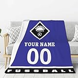 Generisch Personalisierte Kuscheldecke,Weihnachts Decke mit Namen, Nummer & Teamlogo,Schalke Fanartikel Geschenk - Flauschige Weiche Decke für Stadion, Couch & Wohnzimmer