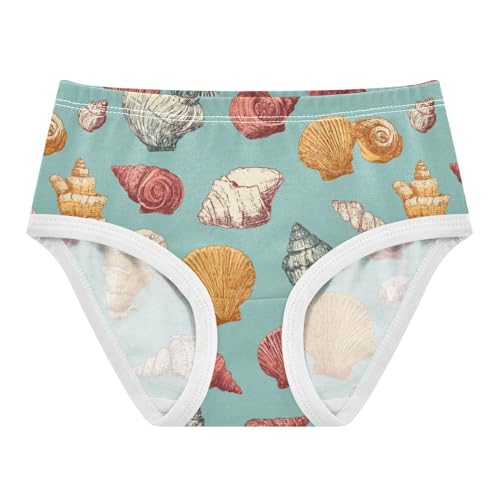 ZZKKO Ocean Shell Girls Underwear Toddler Panties for Girls Comfort Brief Size 2T-8Y
