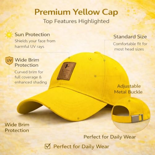 Image of Baseball Cap for Men Original Adjustable Unisex Cap, Mens Caps Stylish, All Sports Type Caps or Hats, Free Size, UV Protection, Sports Cap for Men's, Outdoor Casual Wear (Pack of 1)