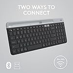 Logitech K585 Multi-Device Slim Wireless Keyboard, Built-in Cradle for Device; for Laptop, Tablet, Desktop, Smartphone, Win/Mac, Bluetooth/Receiver, Compact, Easy Switch, 24 Month Battery - Graphite - Image 5