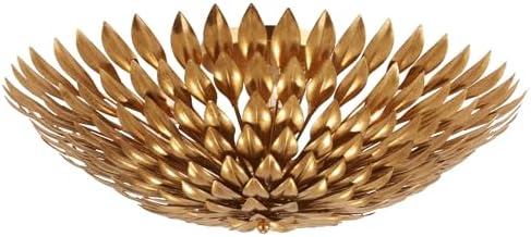 Crystorama Broche 6 Light Antique Gold Flush Mount
