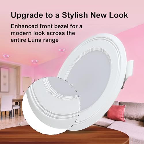 Image of Havells Polycarbonate Luna 6W Downlight for Junction Box Round | Colour - Pink |3 inch Cutout, 22mm Height | High Voltage Protection Upto 4KV | Pack of 1