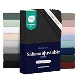 Dreamzie Juego Sabanas 160x200 – Bonete 35 cm – Microfibra Suave – para Colchones Gruesos – Certificado Oeko-Tex – Negro