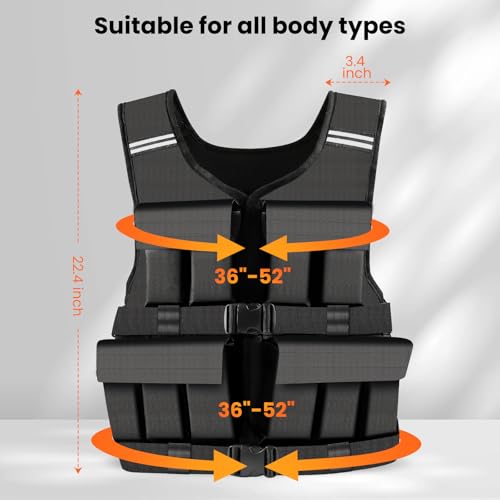 Adjustable Weighted Vest for Men Woman With Shoulder Pads and Pocket 2lbs-40lbs, Weight Vest For Walking, Rucking, Cross Training, Running, Muscle Building - Breathable, Comfortable, Washable