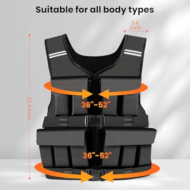 Adjustable Weighted Vest for Men Woman With Shoulder Pads 18lbs | 30lbs | 40lbs, Weight Vest For Walking, Rucking, Cross Training, Running, Muscle Building - Breathable, Comfortable, Washable