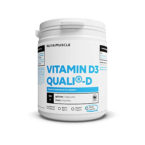 Vitamine D Haute assimilation | 100% Pure • Qualité Suisse • Système immunitaire & Protection osseuse • Complément Alimentaire sans OGM - Santé et Sport • Vitamine D3 | Nutrimuscle | 120 Gélules Cover
