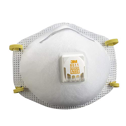 Image of 3M 8511 N95 Particulate Respirator with Valve, White, Pack of 4