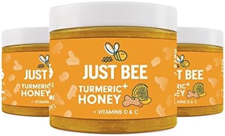Turmeric + Honey (3 x 260g) | Turmeric Extract, Vitamins D & C | Pure Honey with Turmeric, Vitamins D & C | Daily Support for Bones, Joints & Immune Health | Blended in the UK