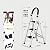Multifunctional Outdoor Indoor Step Stool & Ladder, Thick Herringbone Design, Dual-Purpose Telesladder for Easy Moving & Safe Climbing - White