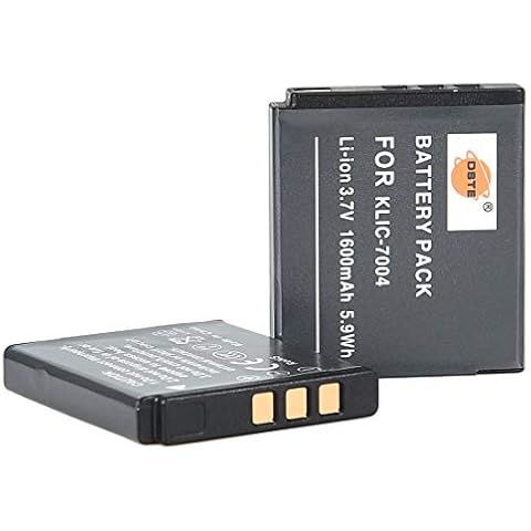 DSTE Compatible 2x KLIC-7004 Li-ion Battery Replacement for Kodak EasyShare M2008 PlayFull Dual PlaySport PlayTouch V1253 Zx3 Zi12 Fujifilm FinePix F100fd F200EXR Digital Camera as SiOnyx Aurora SX-50 Cover