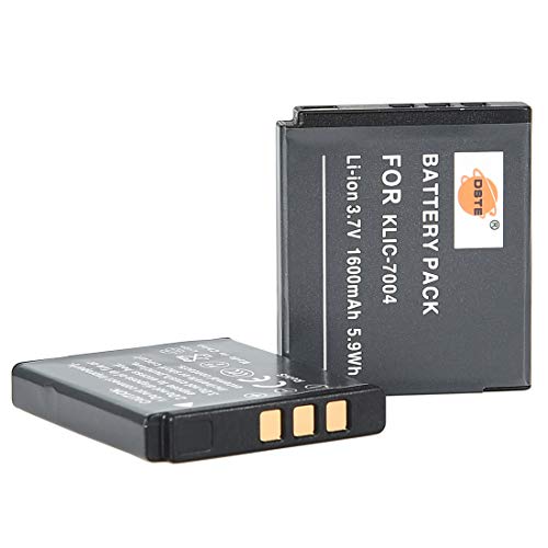  DSTE® Compatible 2x KLIC-7004 Li-ion Batteria per Kodak EasyShare M2008 PlayFull Dual PlaySport PlayTouch V1253 Zx3 Zi12 Fujifilm FinePix F100fd F200EXR Pentax Optio S12 as SiOnyx Aurora SX-50