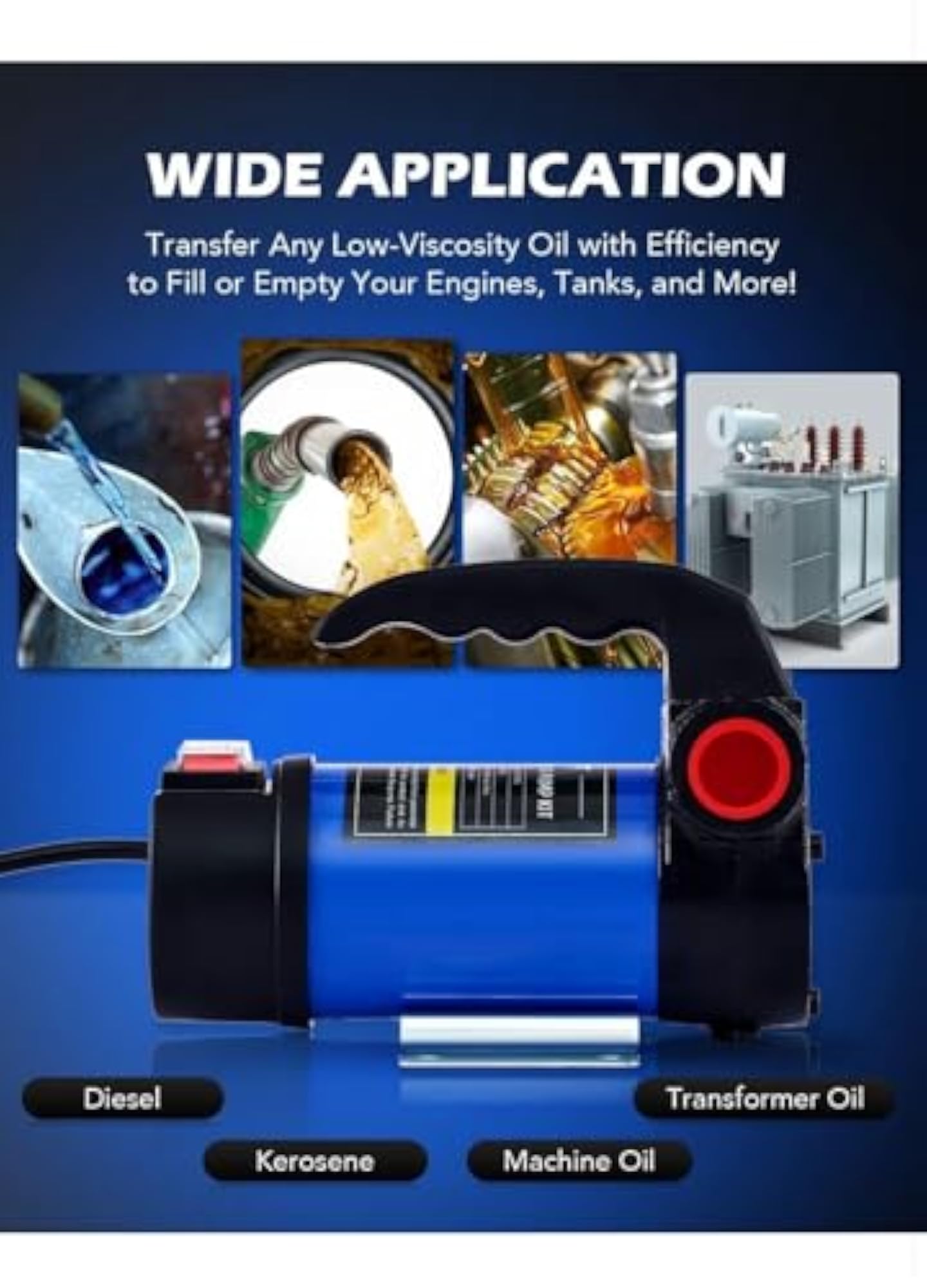 Portable Self-Priming Diesel Fuel Transfer Pump