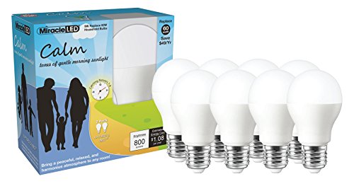 Miracle LED Nature’s Vibe Calm Gentle Morning Serenity LED Light Bulb (604224), Set of 8 Bulbs