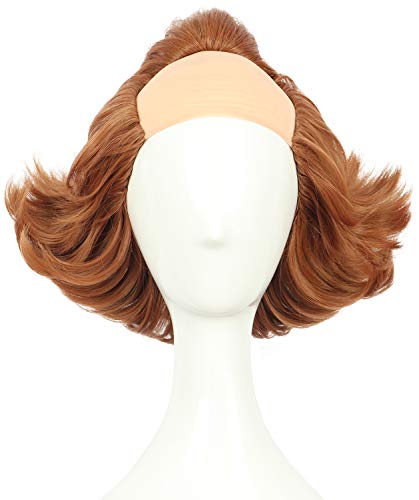 Image of VGbeaty Small Size Bald Short Brown Curly Wig Halloween Cosplay Costume Anime Wig
