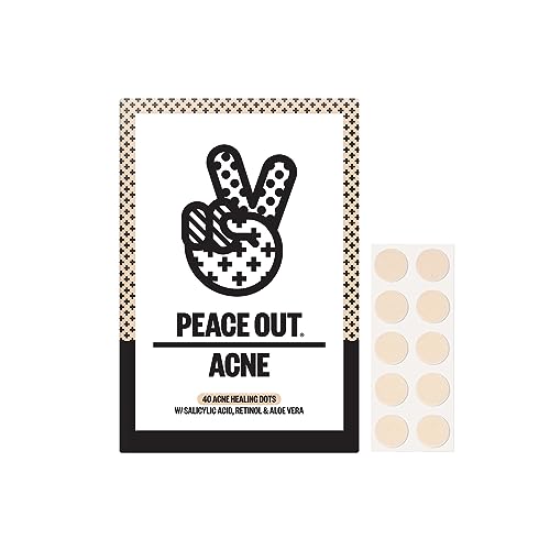 PEACE OUT Acne Day & Night Duo, Invisible Acne Patches for Day + Healing Overnight Acne Treatment, Clear Blemishes Fast with 2% Salicylic Acid, Retinol & Aloe Vera, 20 Dots
