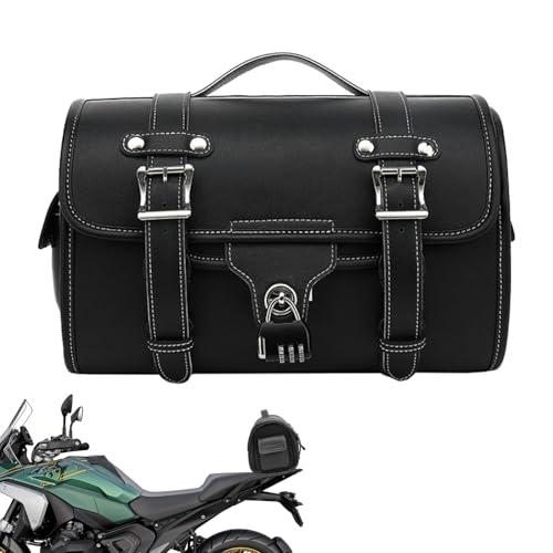Sac de siège arrière de moto noir pour voyage et rangement quotidien