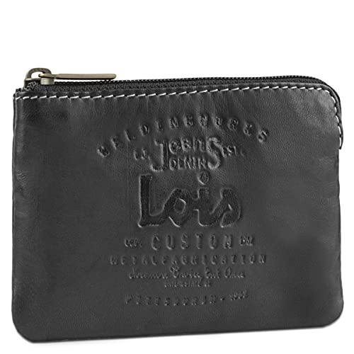Lois   Monedero Piel Hombre Compacto para Uso Diario, Monedero Hombre Pequeño De Cuero con Diseño Funcional para Llevar Monedas Y Objetos Esenciales con Comodidad, Negro