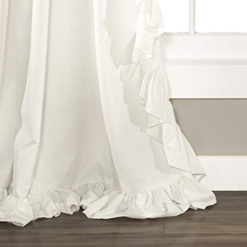 Lush Decor Reyna Ruffle Window Curtain Panel Set, Pair, 54" W x 120" L, White - Flowy Curtain Set - Romantic Ruffle Curtains for Bedroom, Living room, or Dining Room - Farmhouse & Cottage Home Decor - Image 4