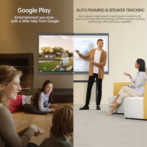 JAV 65" Smart Board Pro Google EDLA Certified 4K UHD Interactive Whiteboard for Classroom Office All-in-One Touchscreen Display with 48MP AI Camera 100W Soundbar Android 14 8+128GB Wall Mount Included - Image 6