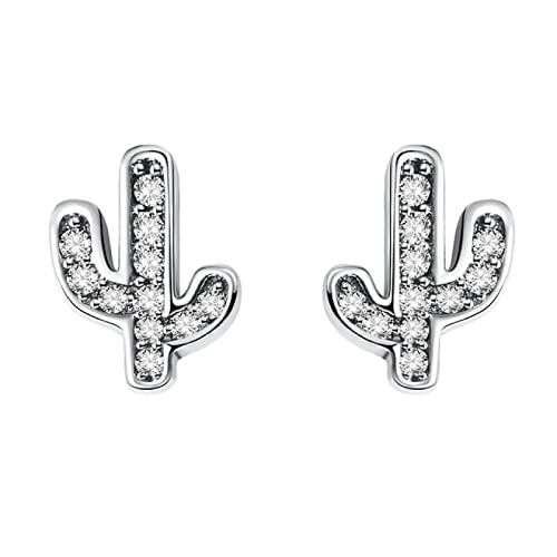 Boucles d'oreilles cactus vert et blanc, le cadeau idéal pour fille