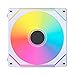 Lian Li UNI Fan SL-Infinity 140mm-Single Pack-ARGB Fan-Daisy-Chain Design-Infinity Mirror-Customizable Lighting Effects-Without Controller-White-(UF-SLIN140-1W)