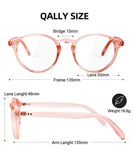 Image of Womens Round Blue Light Blocking Glasses Anti Eye Strain Glasses Clear Lens Computer Eyeglasses with Filter UV Light