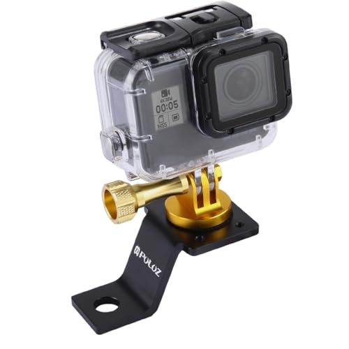  PULUZ accessori moto specchio/bullone supporto fisso metallo bici supporto per GoPro Hero 5 4 sessione nero argento 4 3 3 2 sport Action Camera (Oro)