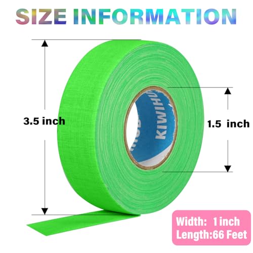 KIWIHUB Fita de Tecido Neon Gaffer, Fita Uv Blacklight Glow para Festa Neon, Fita Uv Reativa Neon pa